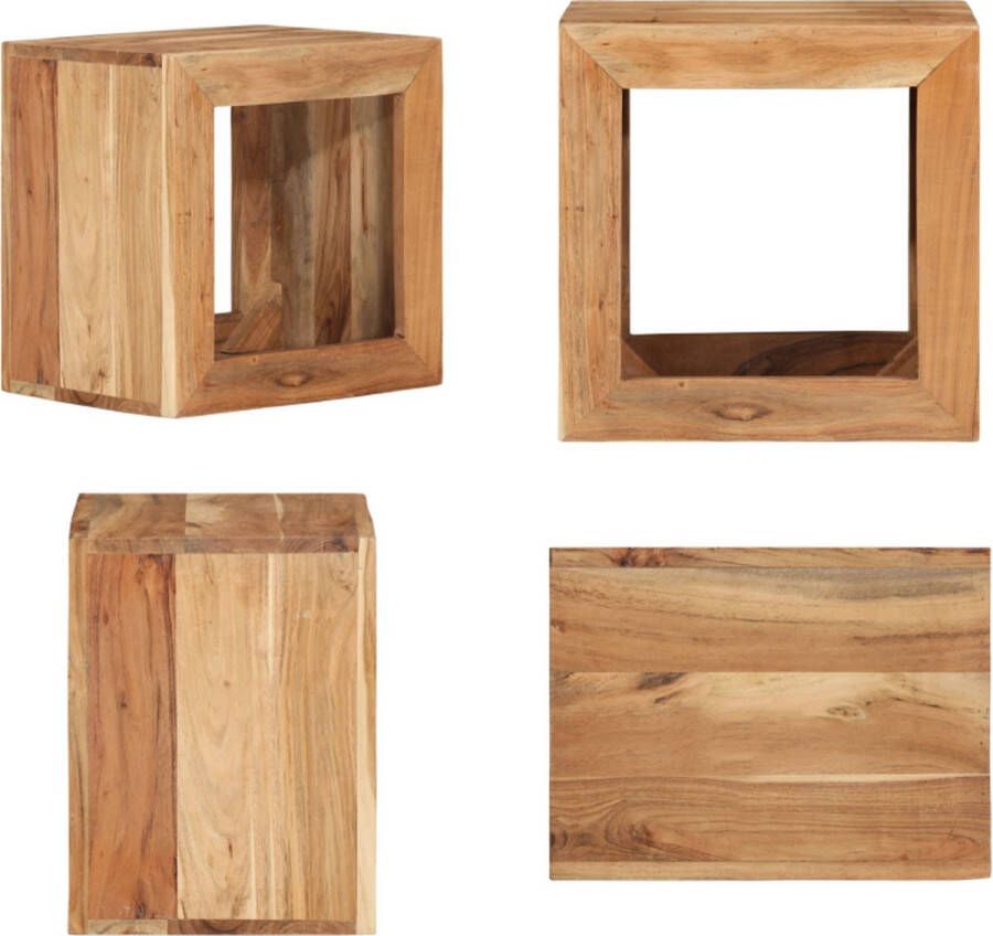 VidaXL Kruk 40x30x40 cm massief acaciahout Kruk Krukken Bijzettafel Houten Tafel - Foto 2