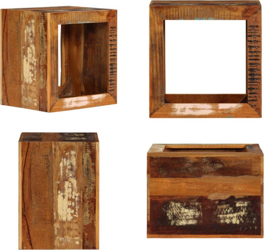 VidaXL Kruk 40x30x40 cm massief gerecycled hout Kruk Krukken Krukje Krukjes