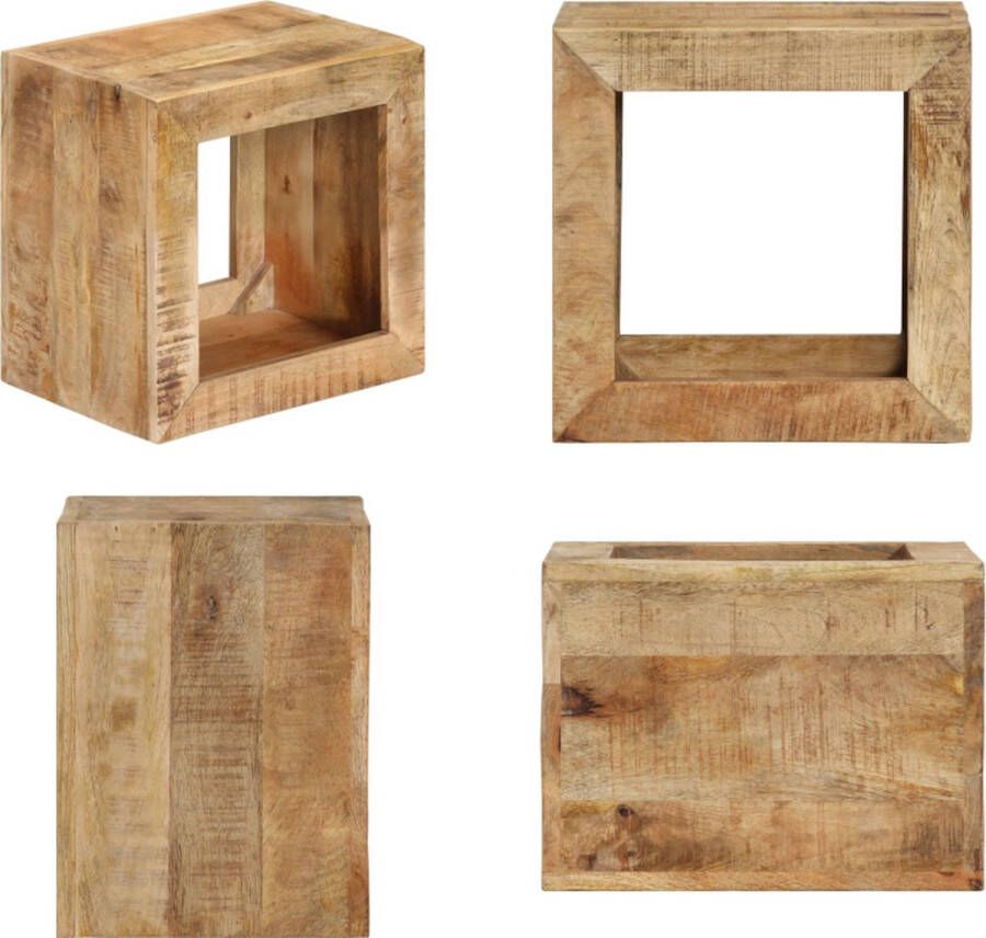 VidaXL Kruk 40x30x40 cm massief mangohout Kruk Krukken Bijzettafel Houten Tafel