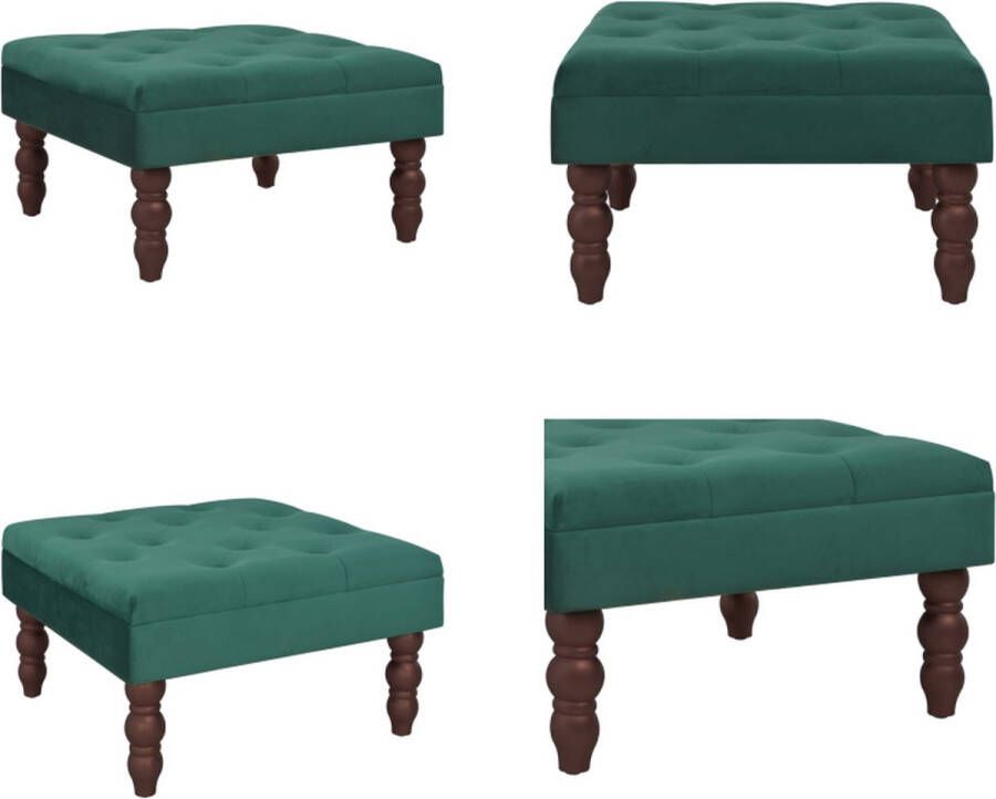 VidaXL Kruk 60x60x36 cm fluweel donkergroen Kruk Krukken Hocker Hockers