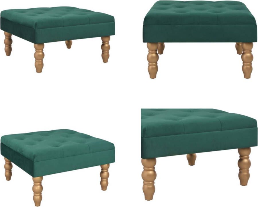 VidaXL Kruk 60x60x36 cm fluweel donkergroen Kruk Krukken Hocker Hockers