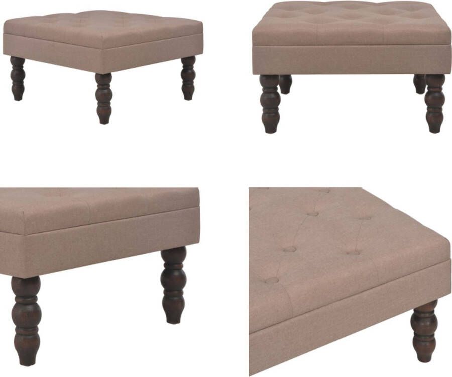 VidaXL Kruk 60x60x36 cm polyester bruin Kruk Krukken Hocker Hockers