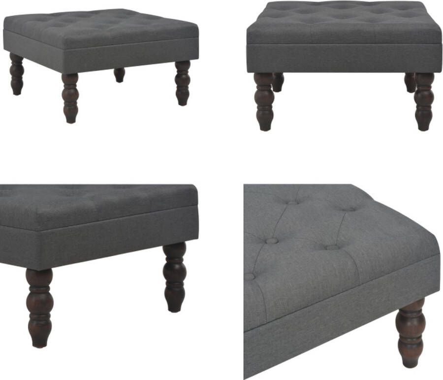 VidaXL Kruk 60x60x36 cm polyester donkergrijs Kruk Krukken Hocker Hockers