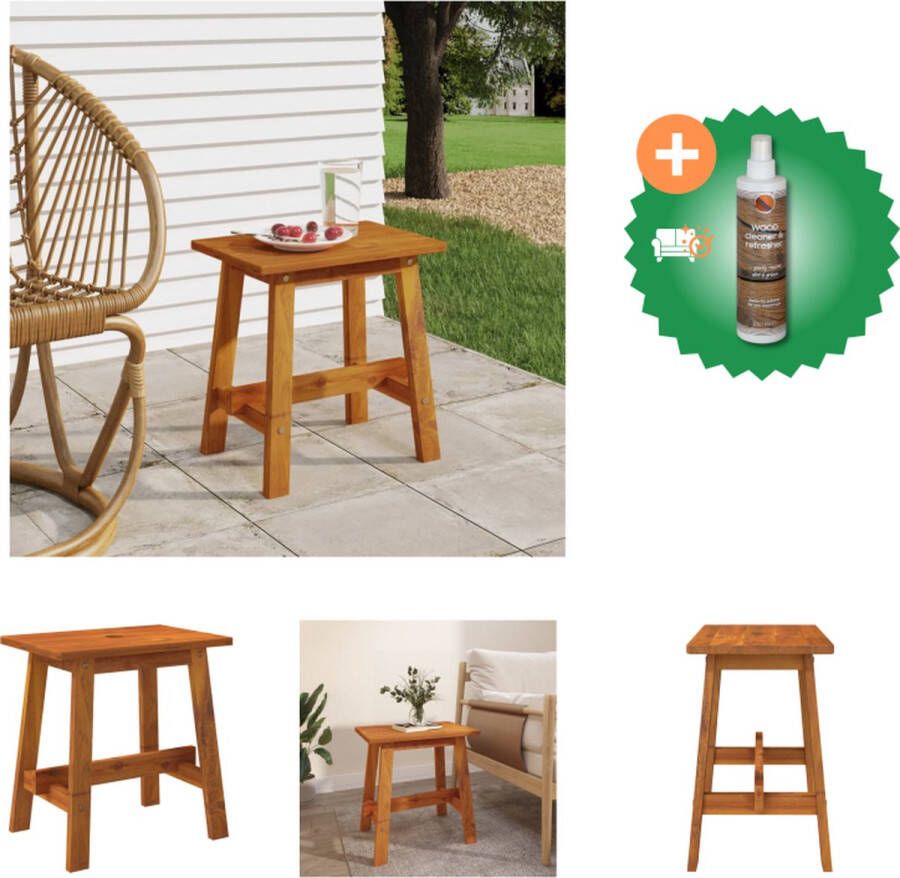 VidaXL Kruk Massief Acaciahout 45x29x45 cm Draagvermogen 160 kg Krukje Inclusief Houtreiniger en verfrisser