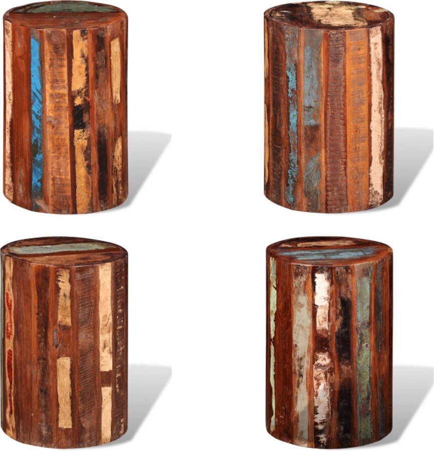 VidaXL Kruk massief gerecycled hout Kruk Krukken Houten Kruk Houten Krukken - Foto 2