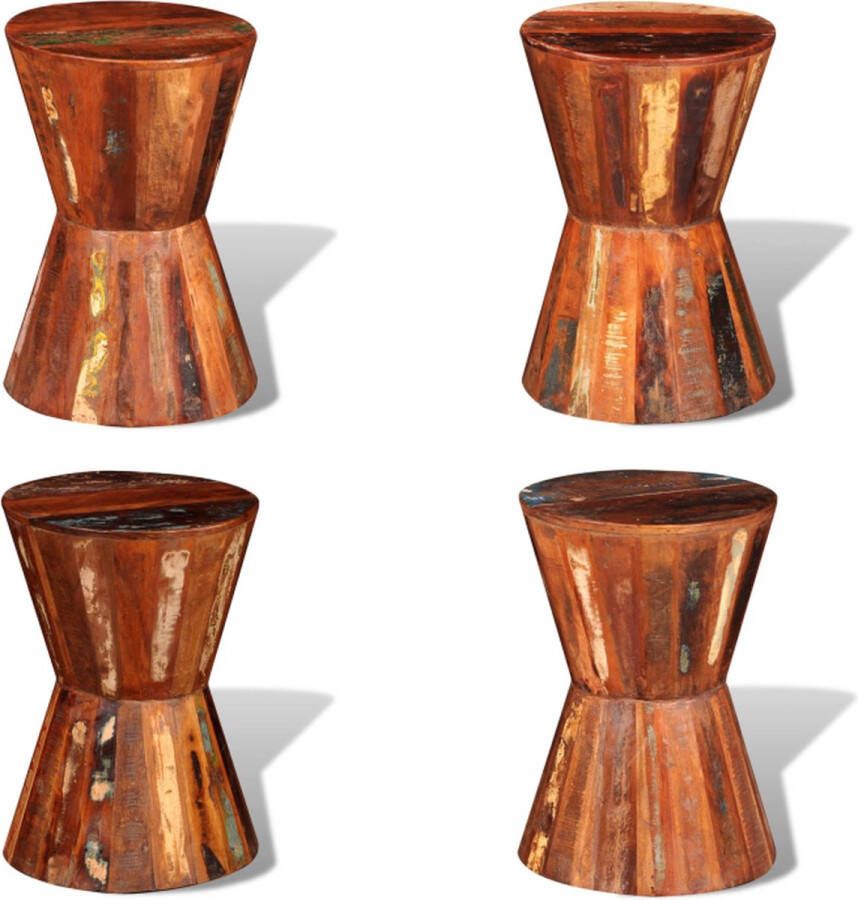 VidaXL Kruk massief gerecycled hout Kruk Krukken Houten Kruk Houten Krukken