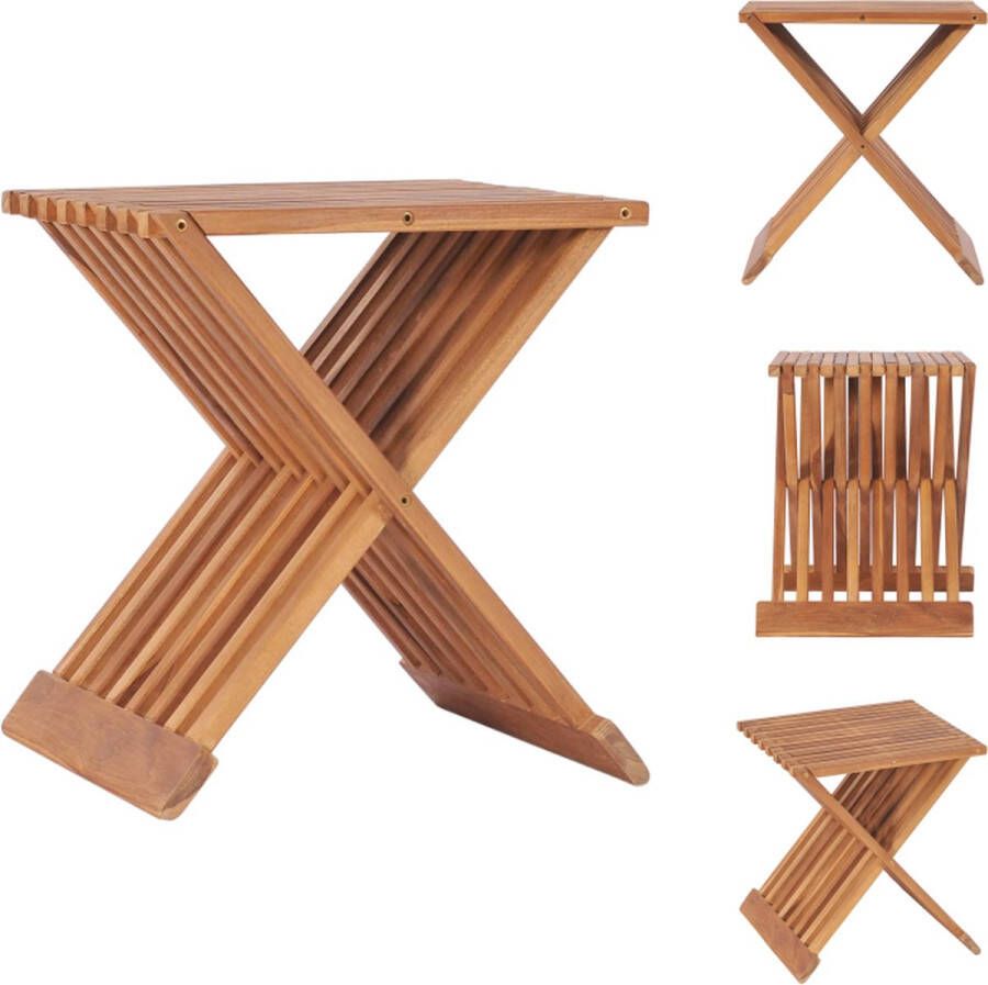 VidaXL Kruk Krukken Inklapbare Kruk Inklapbare Krukken Kruk inklapbaar 40x32x45 cm massief teakhout