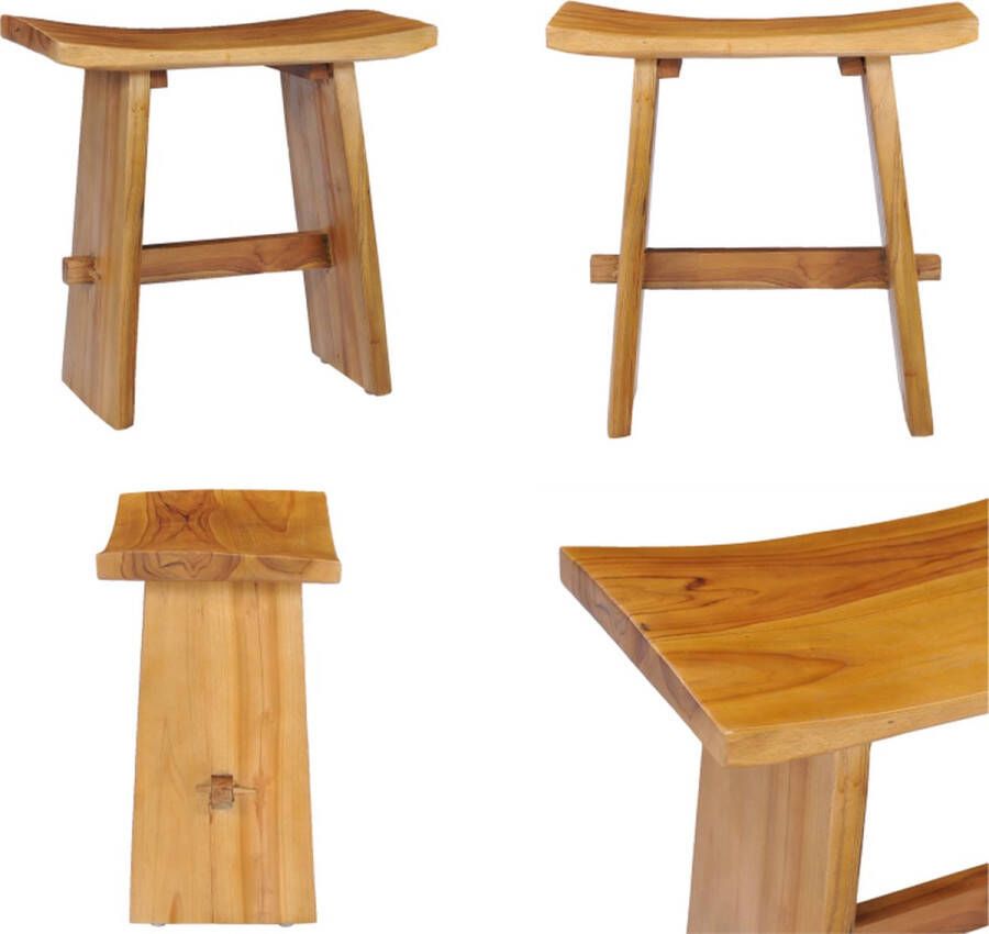 VidaXL Kruk massief teakhout Kruk Krukken Badkamerkruk Badkamerkrukken