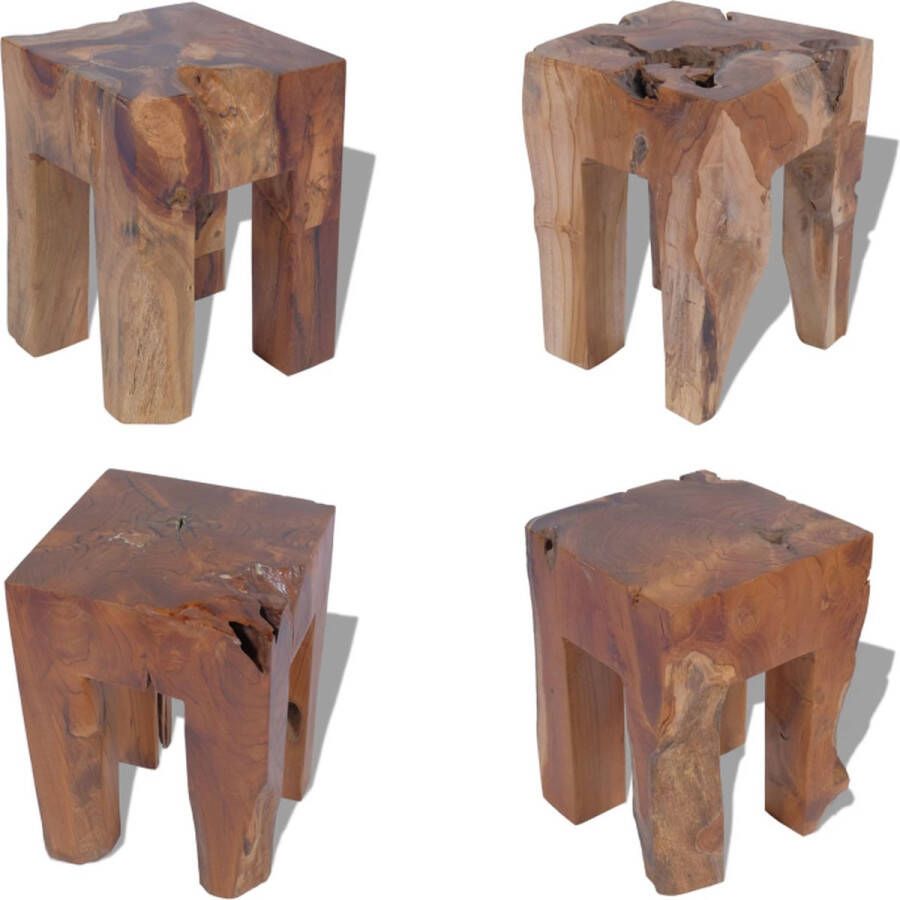 VidaXL Kruk massief teakhout Kruk Krukken Krukje Krukjes - Foto 2