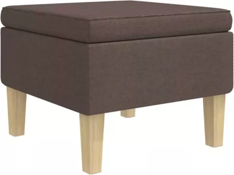 VidaXL -Kruk-met-houten-poten-stof-taupe - Foto 2