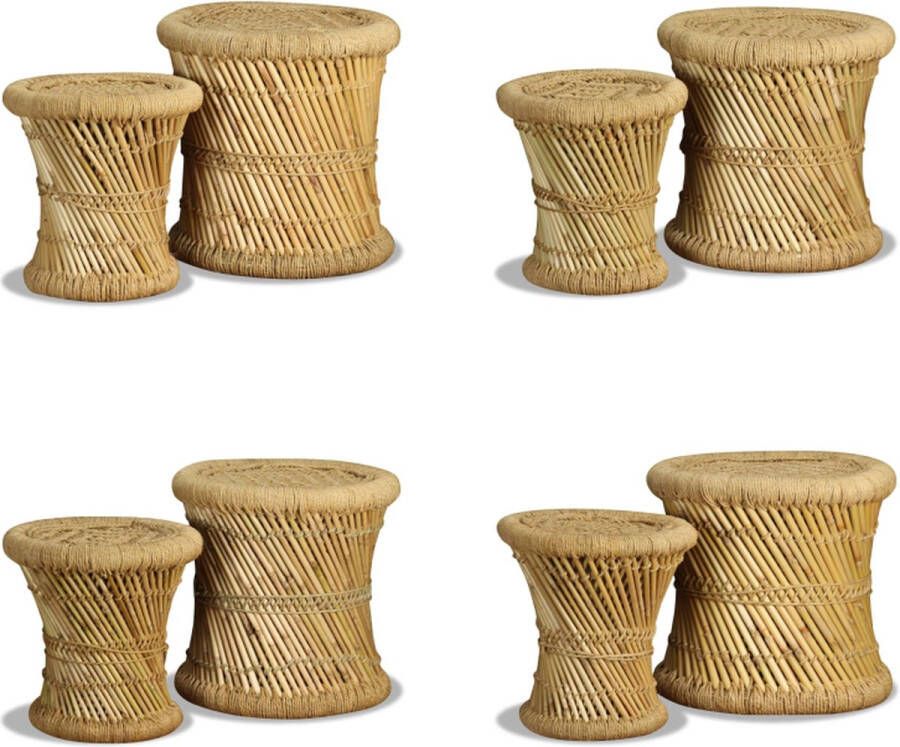 VidaXL Krukken 2 st bamboe en jute Kruk Krukken Bamboe Kruk Bamboe Krukken