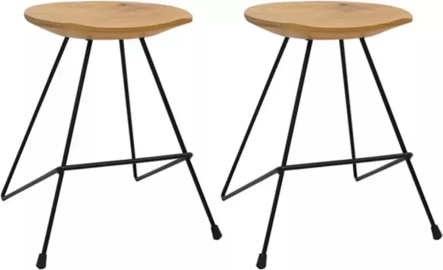 VidaXL -Krukken-2-st-massief-teakhout