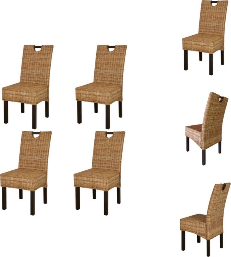 VidaXL Kubu Rattan Eetkamerstoelen 46 x 57 x 96 cm Handgemaakt Eetkamerstoel