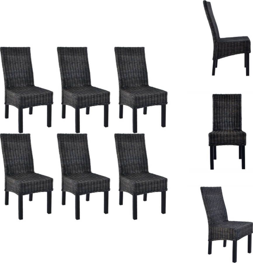 VidaXL Kubu Rattan Eetkamerstoelen 46 x 61 x 93 cm Zwart Eetkamerstoel