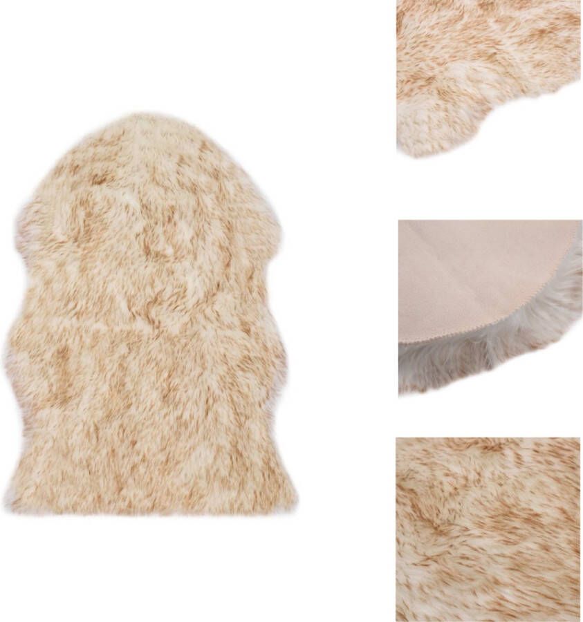 VidaXL Tapijt Tapijten Kleed Kleden Vloerkleed 60x90 cm kunstschapenvacht gemêleerd bruin