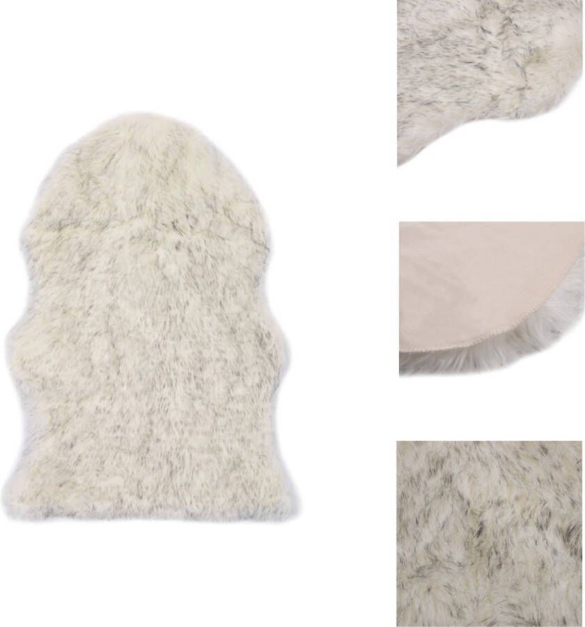 VidaXL Kunstschapenvacht Vloerkleed 60 x 90 cm Gemêleerd grijs Super-zacht Anti-slip achterkant Vloerkleed - Foto 2