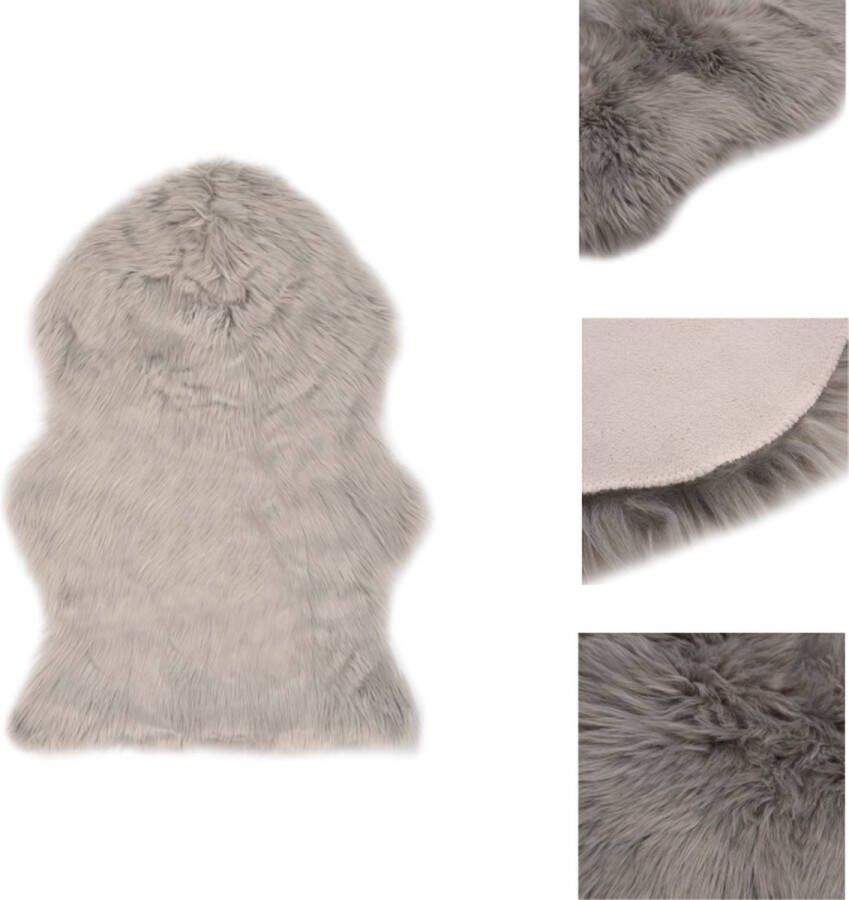 VidaXL Tapijt Tapijten Kleed Kleden Vloerkleed 60x90 cm kunstschapenvacht lichtgrijs