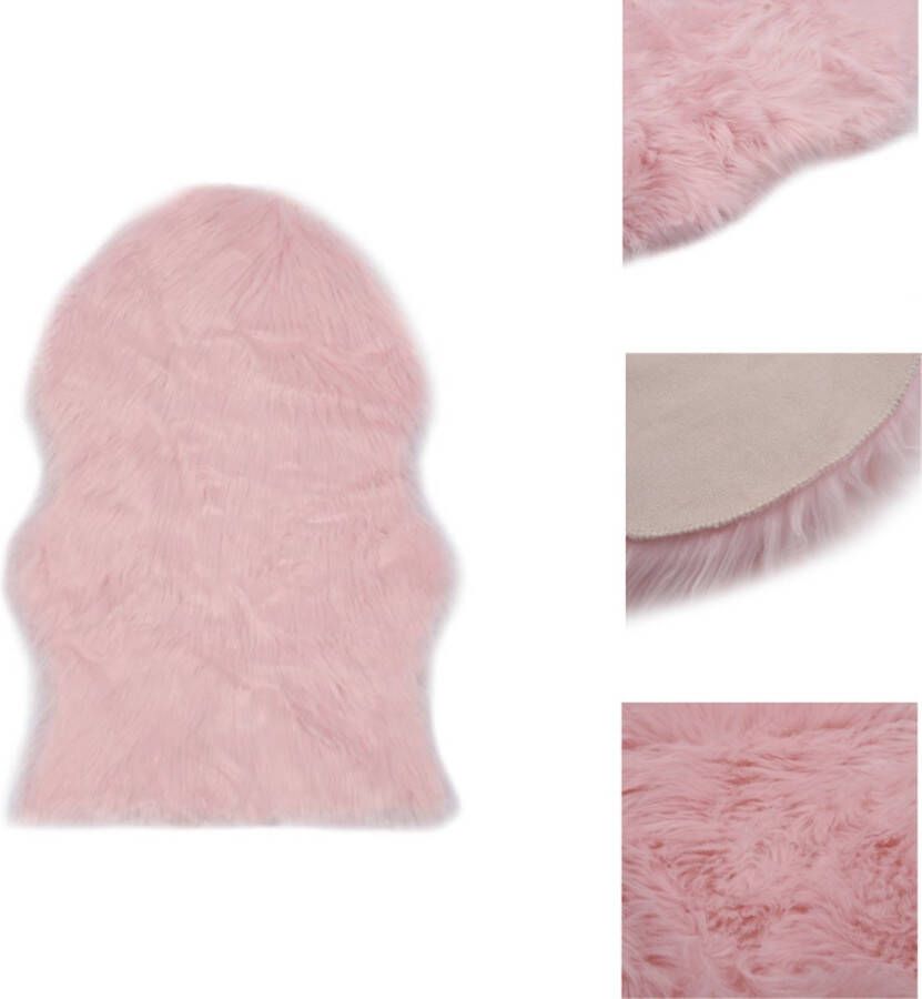 VidaXL Kunstschapenvacht Vloerkleed 60 x 90 cm Roze Super-zacht Dierenhuidvormig Vloerkleed - Foto 2