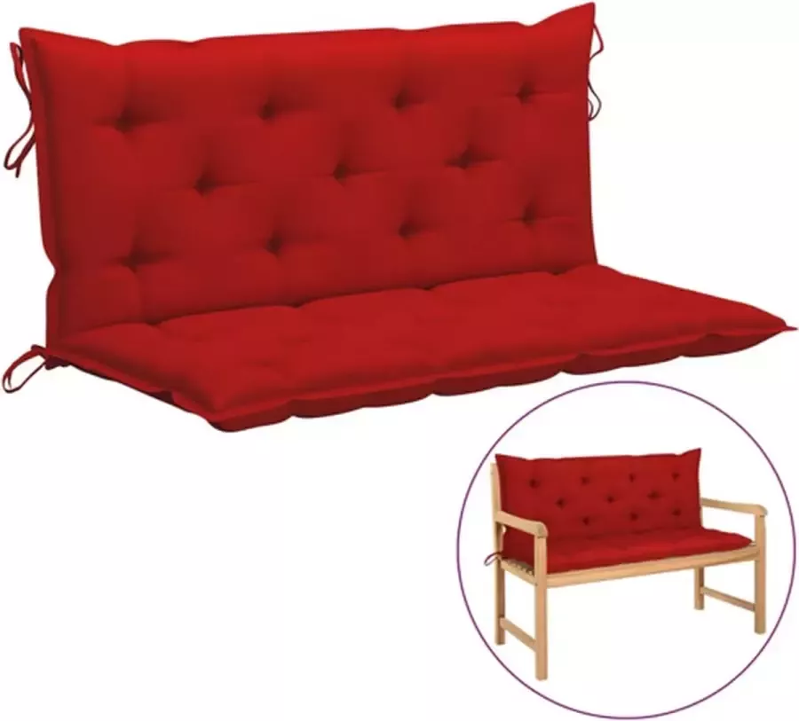 VidaXL Kussen voor schommelstoel 120 cm stof rood