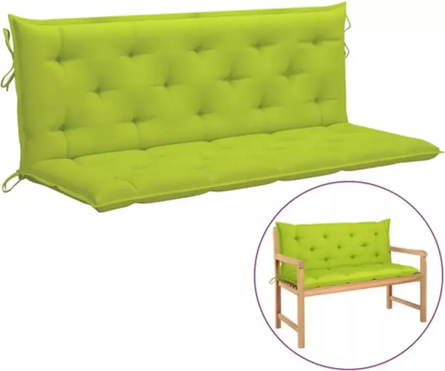 VidaXL Kussen voor schommelstoel 150 cm stof heldergroen - Foto 1
