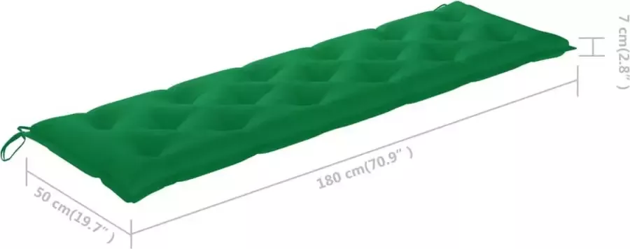 VidaXL Kussen voor schommelstoel 180 cm stof groen