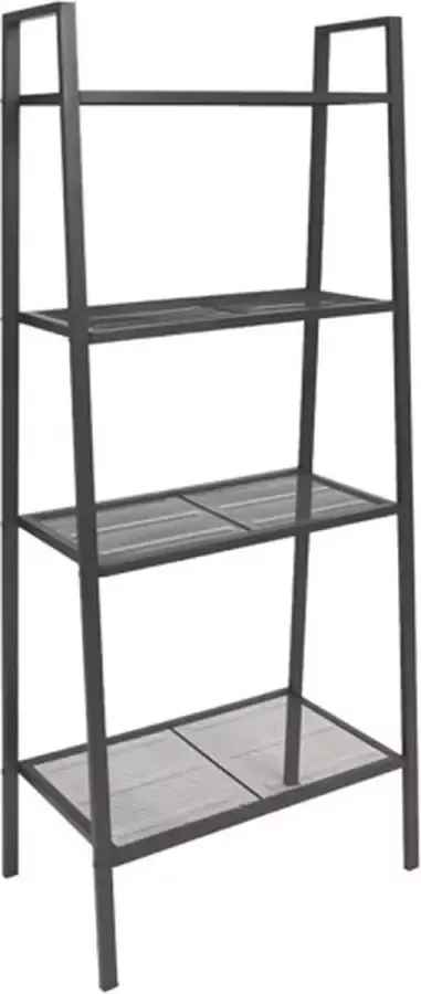 VidaXL -Ladder-boekenkast-4-schappen-metaal-antracietkleurig - Foto 4