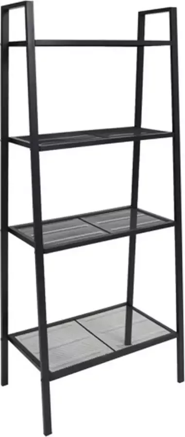 VidaXL -Ladder-boekenkast-4-schappen-metaal-zwart - Foto 4