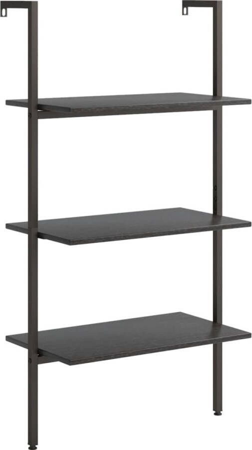The Living Store Opbergrek 3 schappen 64 x 35 x 120.5 cm Sterke stalen constructie Opbergkast Boekenplank Wandrek Ladderrek Woonaccessoires - Foto 2