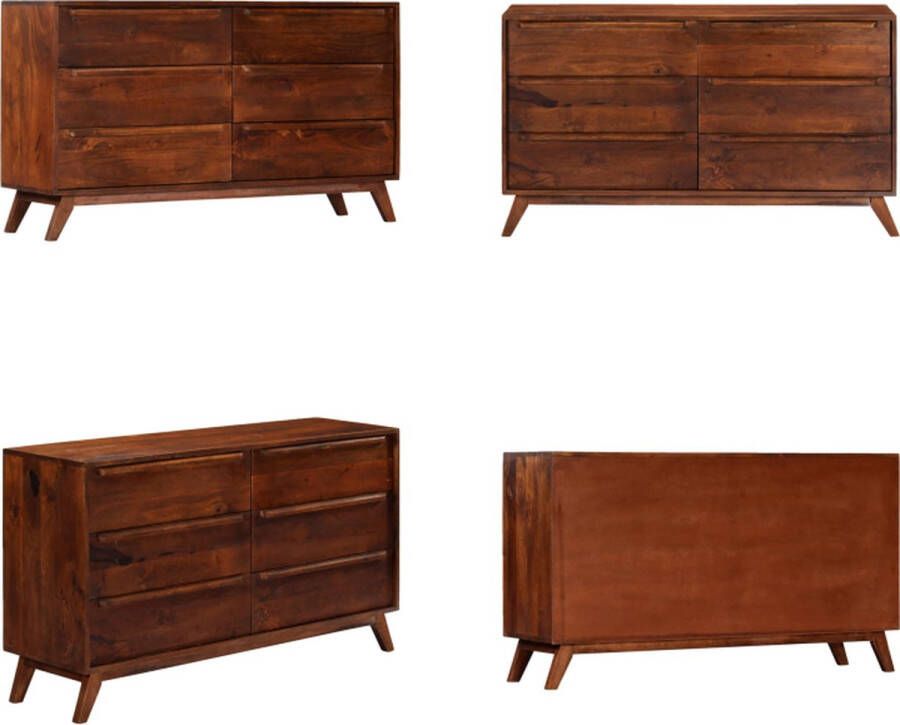 VidaXL Ladekast 140x40x80 cm massief mangohout bruin Ladekast Ladekasten Kast Kasten