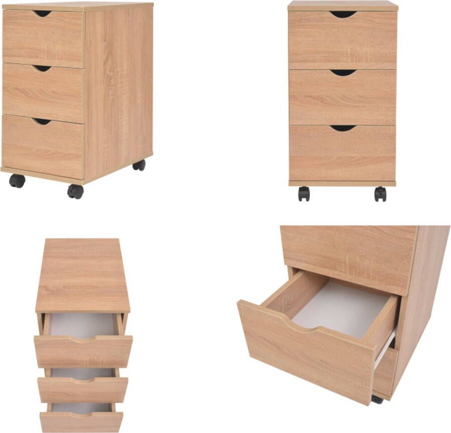 VidaXL Ladekast 33x45x60 cm eikenkleur Ladekast Ladekasten Ladekastje Ladekastjes