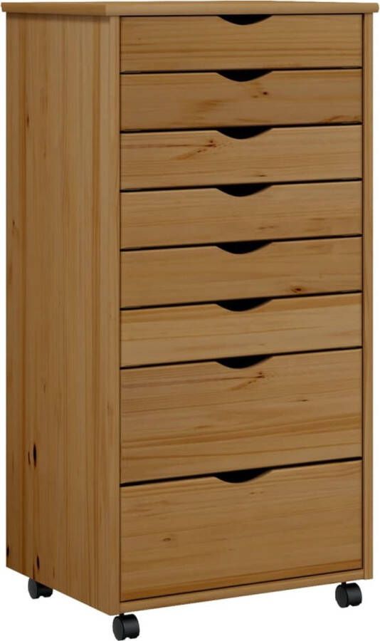 VidaXL -Ladekast-MOSS-verrijdbaar-massief-grenenhout-honingbruin - Foto 3