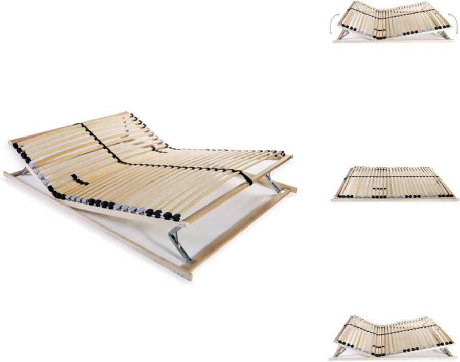 VidaXL Bedbodem Bedbodems Lattenbodem Lattenbodems Lattenbodem met 28 latten 7 zones 100x200 cm - Foto 3
