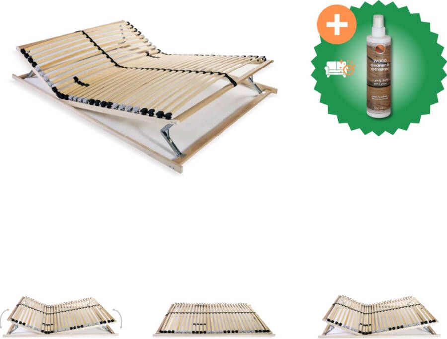 VidaXL Lattenbodem 195 x 120 x 9 cm Beukenhouten frame 28 latten Verstelbaar Eenvoudig te monteren Bed Inclusief Houtreiniger en verfrisser