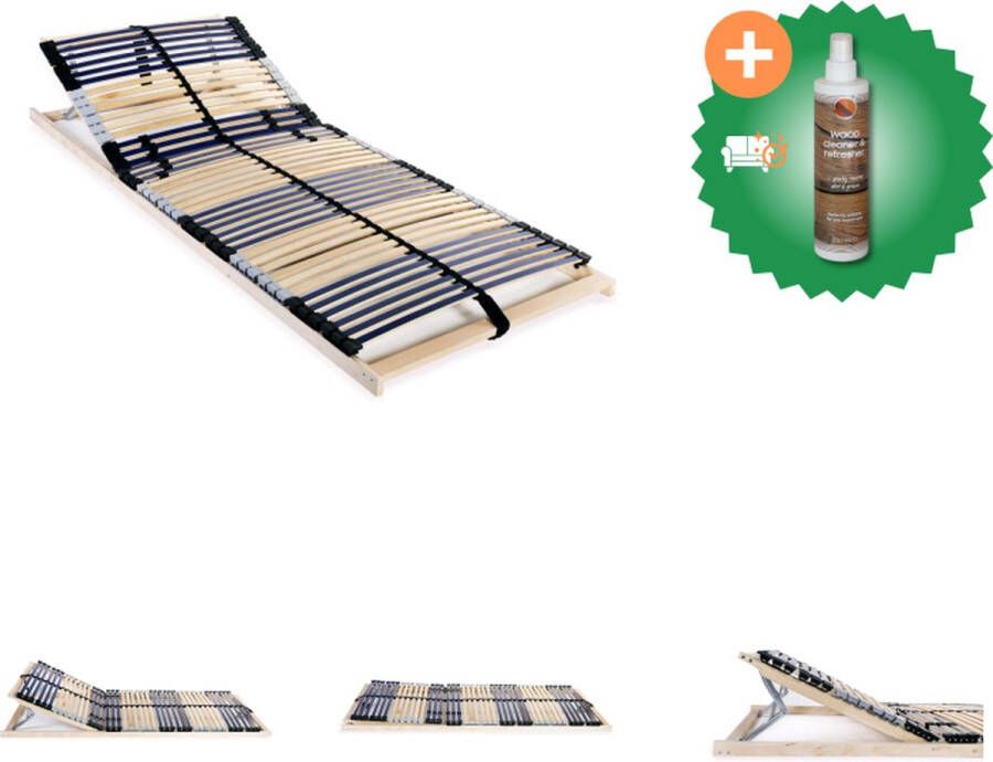 VidaXL Lattenbodem Comfort 195 x 70 x 10 cm Massief beukenhouten frame 42 latten Eenvoudig te monteren Bed Inclusief Houtreiniger en verfrisser - Foto 2