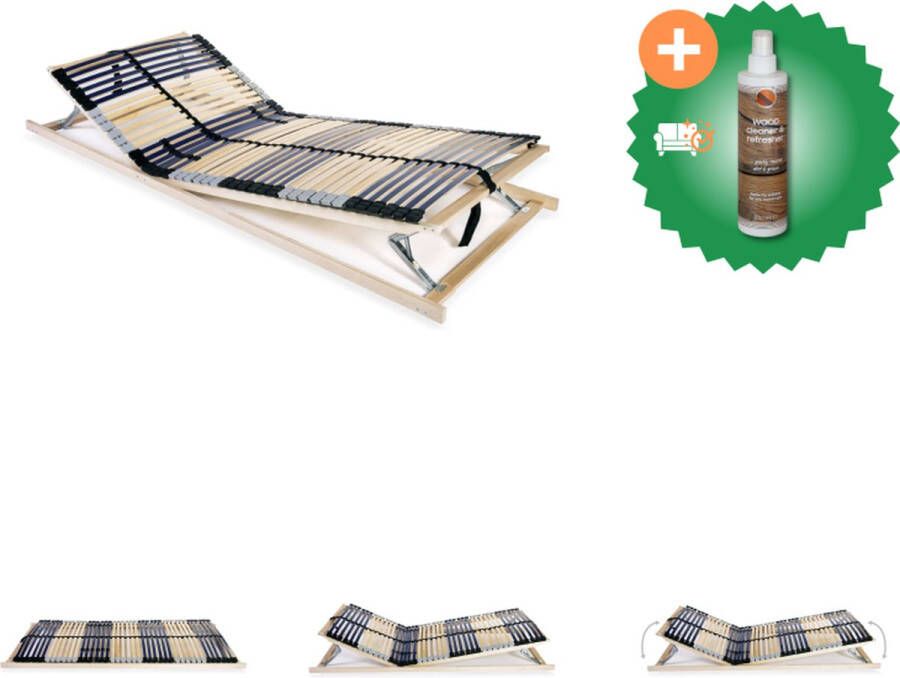 VidaXL Lattenbodem 195x80x10 cm Massief beukenhouten frame 42 latten Verstelbaar Eenvoudige montage Bed Inclusief Houtreiniger en verfrisser - Foto 2