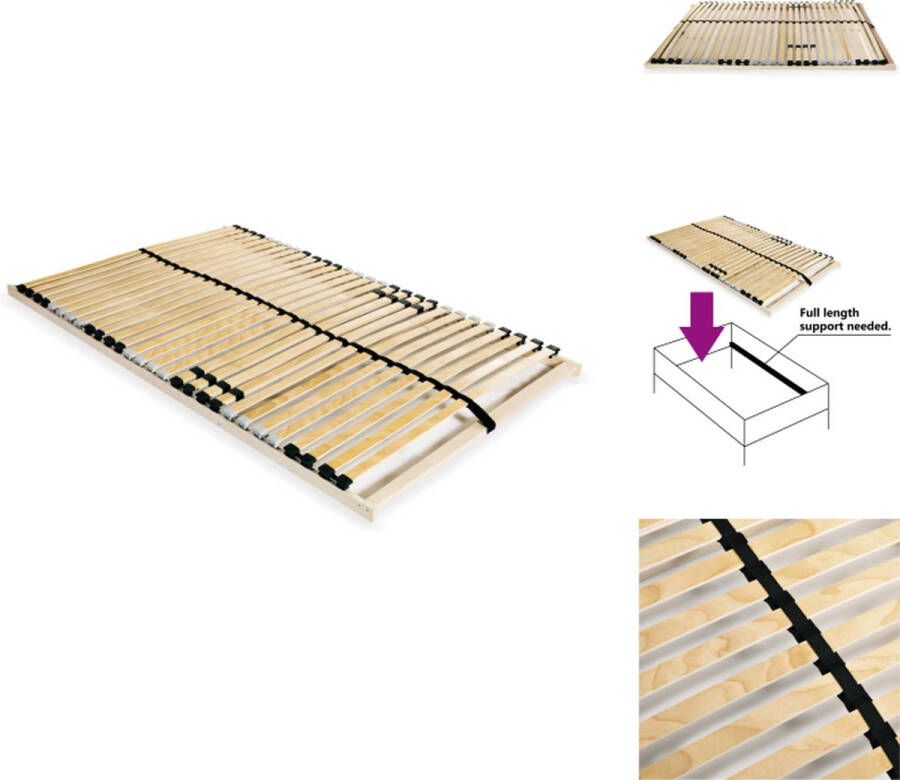 VidaXL Bedbodem Bedbodems Lattenbodem Lattenbodems Lattenbodem met 28 latten 7 zones 120x200 cm - Foto 2