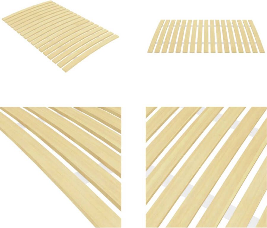 VidaXL Lattenbodem met 17 latten 80x200 cm Lattenbodem Lattenbodems Bedbodem Lat Bodem