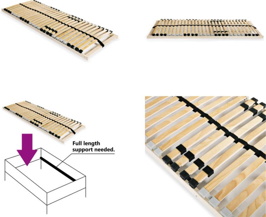 vidaXL Lattenbodem met 28 latten 7 zones 70x200 cm Bedbodem Bedbodems Lattenbodem Lattenbodems