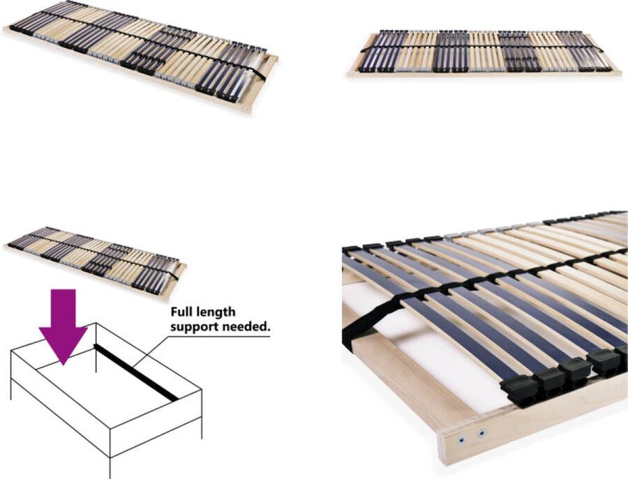 VidaXL Lattenbodem met 42 latten 7 zones 90x200 cm Bedbodem Bedbodems Lattenbodem Lattenbodems - Foto 2