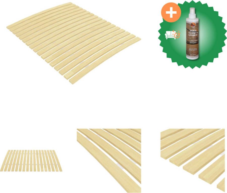 VidaXL Lattenbodem Populierenhout 200 x 100 cm Inklapbaar Geen montage vereist Bed Inclusief Houtreiniger en verfrisser