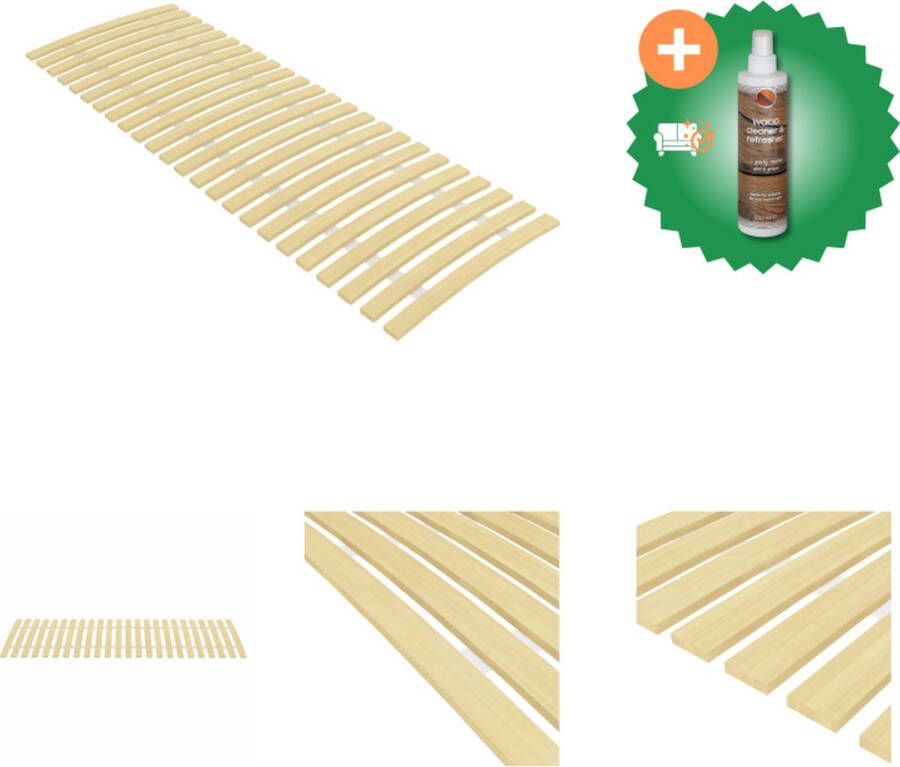 VidaXL Lattenbodem Populierenhout 200 x 70 cm Inklapbaar Bed Inclusief Houtreiniger en verfrisser