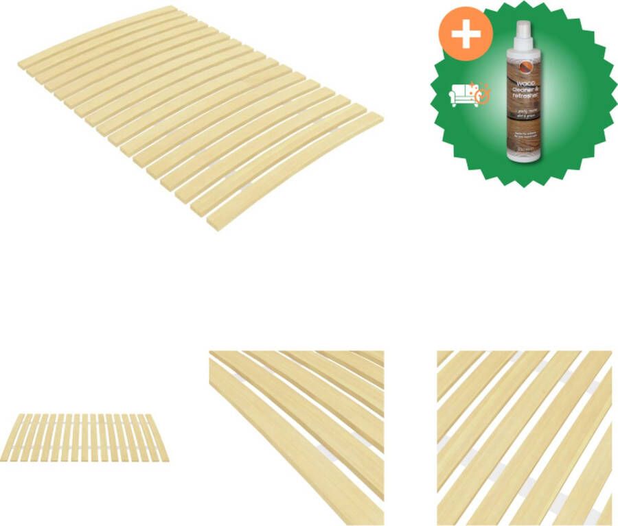VidaXL Lattenbodem Populierenhout 200x80 cm Inklapbaar Geen montage 12 mm laten Robuust duurzaam Bed Inclusief Houtreiniger en verfrisser