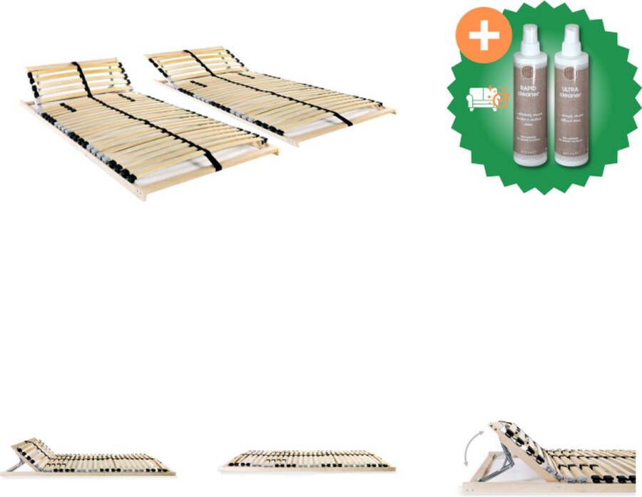 VidaXL Lattenbodems 2 st met 28 latten 7 zones 70x200 cm Bed Inclusief Onderhoudsset