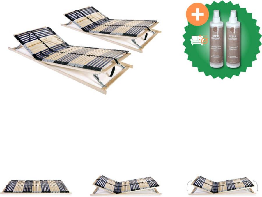 VidaXL Lattenbodems 2 st met 42 latten 7 zones 70x200 cm Bed Inclusief Onderhoudsset