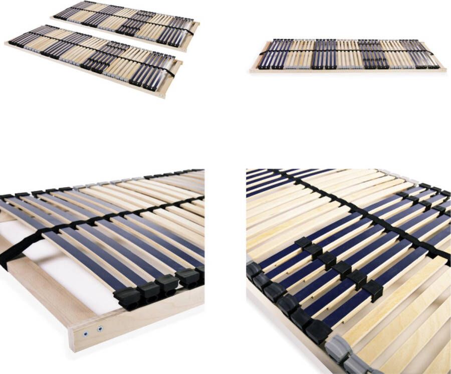 VidaXL Lattenbodems 2 st met 42 latten 7 zones 70x200 cm Bedbodem Bedbodems Lattenbodem Lattenbodems