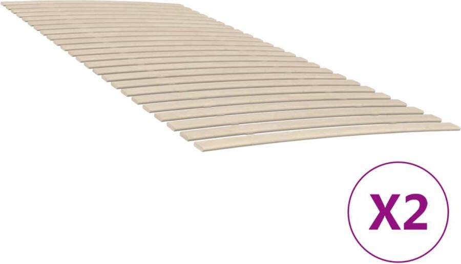 VidaXL Lattenbodem 2 stuks 90x200 cm Inklapbaar Houten Lattenbodem Populier Hout Inklapbare Lattenbodem Tweepersoonslattenbodem Slaapcomfort Budgetvriendelijke Lattenbodem Frameloos Bed Duurzame Lattenbodem - Foto 2