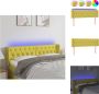 VidaXL LED Hoofdbord Groen Stof 163x16x78 88 cm Verstelbare Hoogte Comfortabele Ondersteuning Snijdbare LED strip IP65 Bedonderdeel - Thumbnail 1