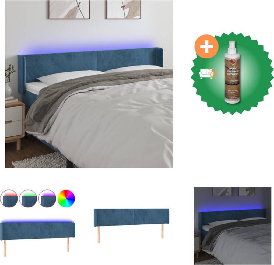 VidaXL LED Hoofdbord Klassiek Hoofdeinde 203 x 16 x 78 88 cm Ken- Verstelbaar Comfortabel Snijdbare LED-strip USB-aansluiting Bedonderdeel Inclusief Houtreiniger en verfrisser