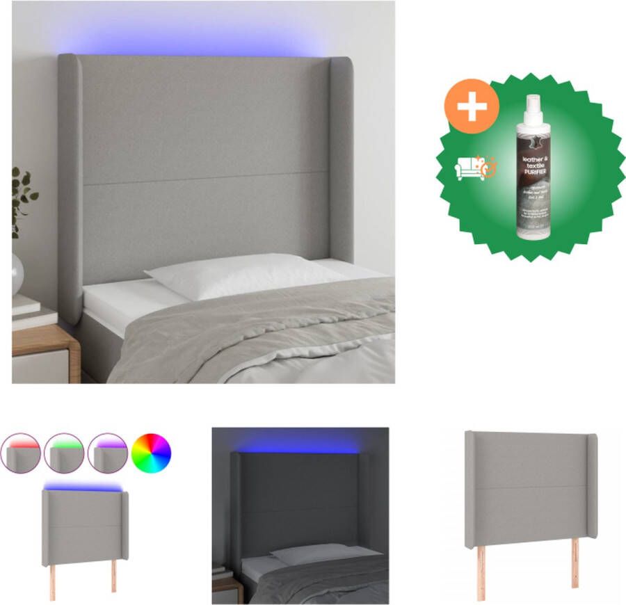 VidaXL Hoofdbord LED Hoofdbord LED-verlichting Verstelbaar Comfortabele ondersteuning Snijdbare LED-strip Bedonderdeel Inclusief Reiniger