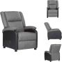 VidaXL Leunstoel Ergonomisch Stof kunstleer Grijs 71x94.5x96.5 cm Fauteuil - Thumbnail 1